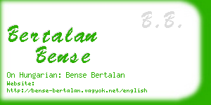 bertalan bense business card